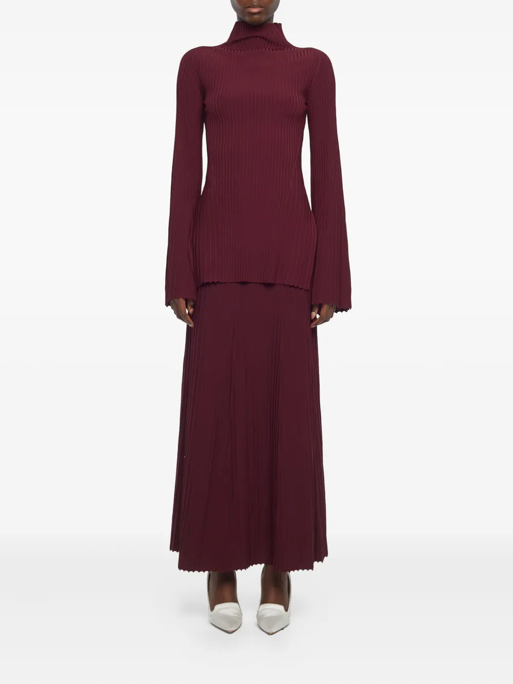 Adam Lippes ribbed long-sleeve top - Rood