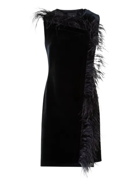 Akris feather trim dress