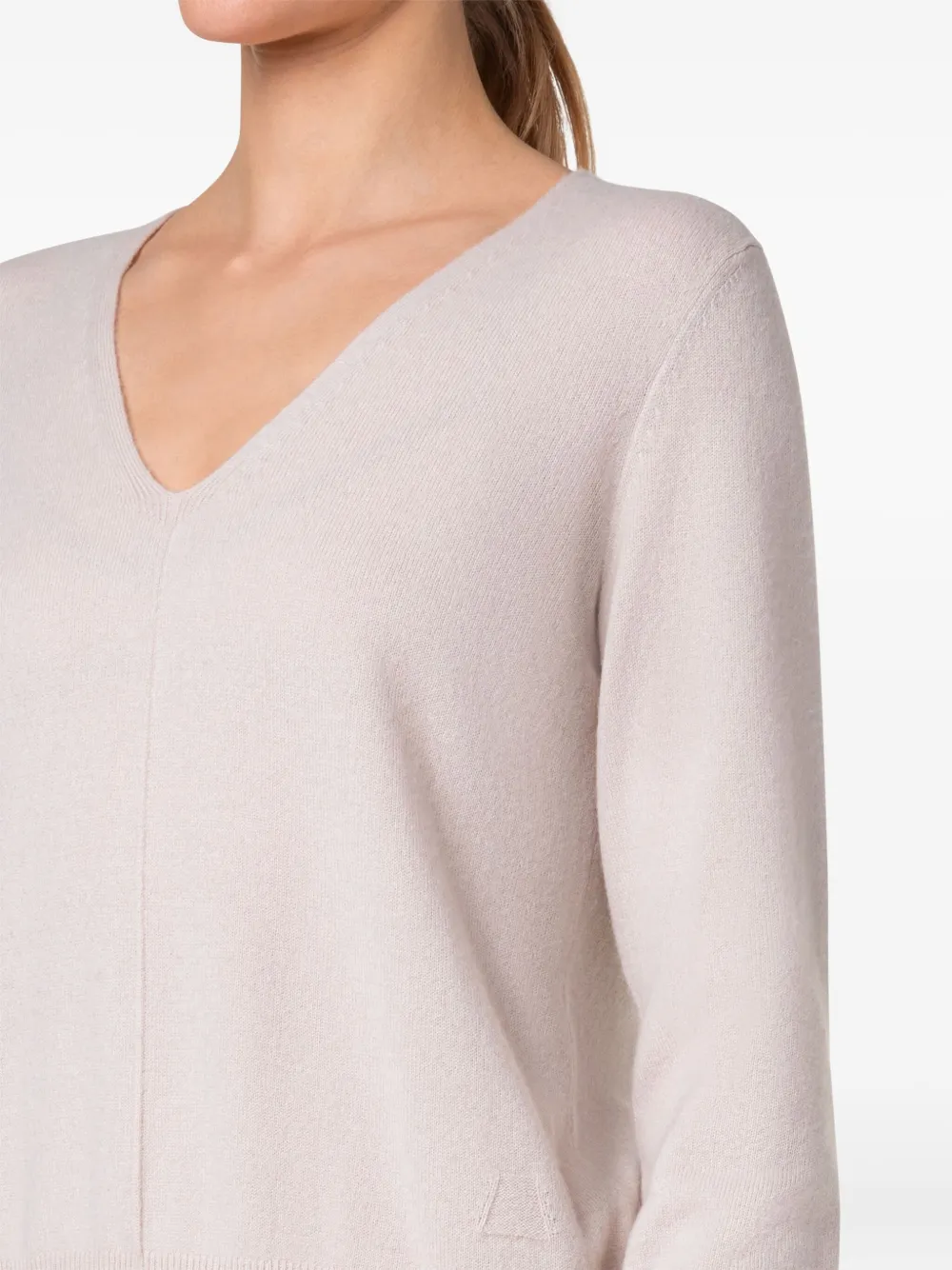 Akris Trui met V-hals en vlakken Beige