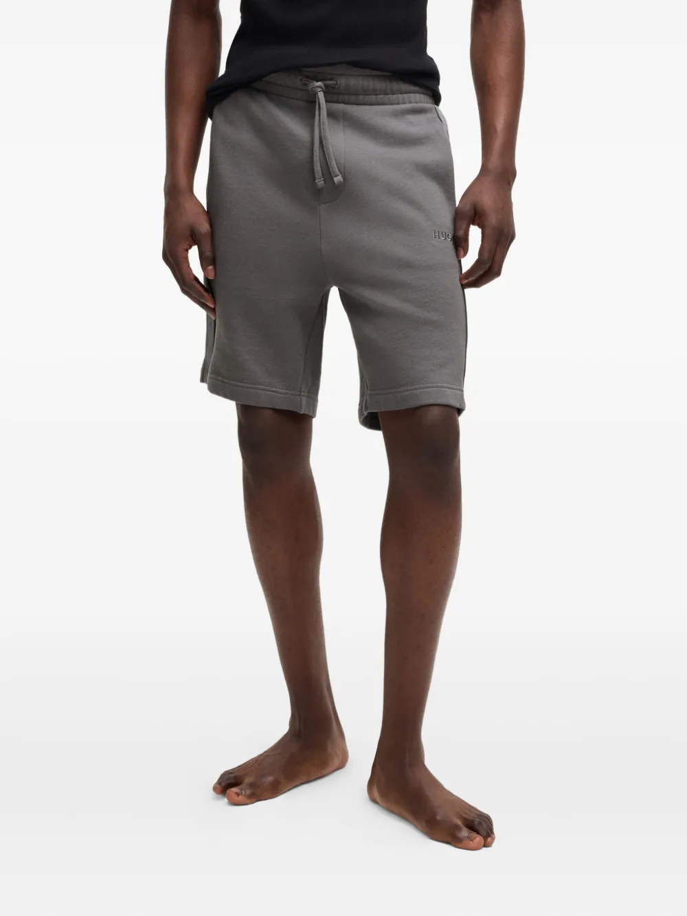 HUGO Shorts met geborduurd logo Grijs