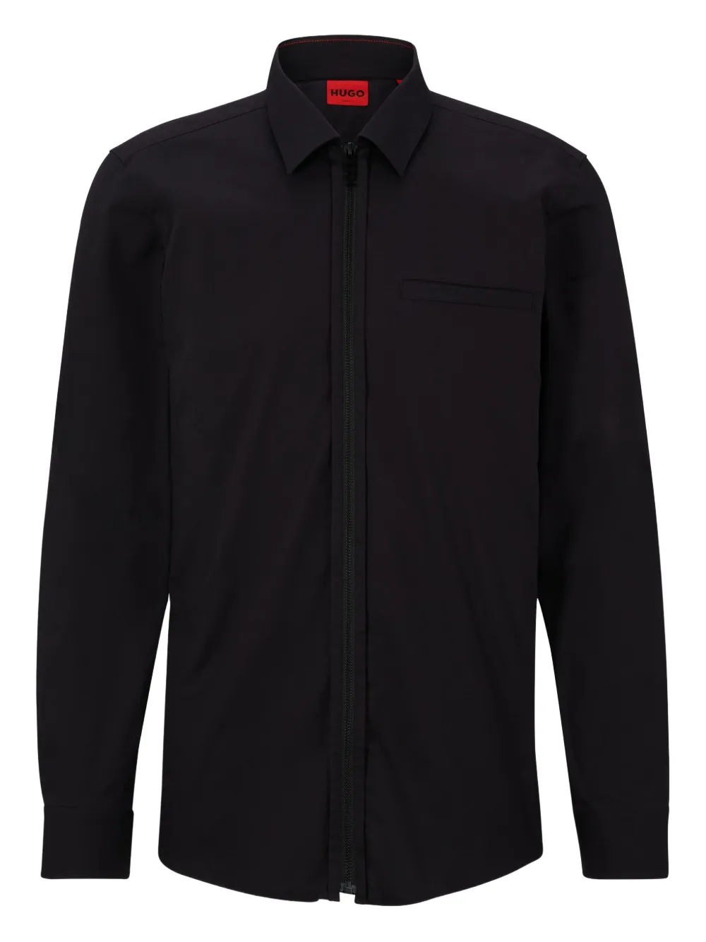 HUGO Camisa com zíper e bolso no busto | Preto | Image 1