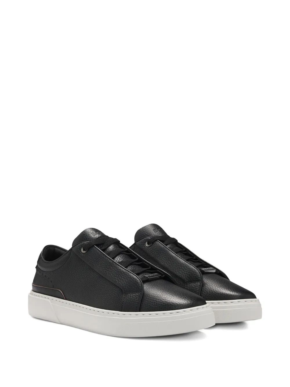 BOSS Low-top leren sneakers Zwart