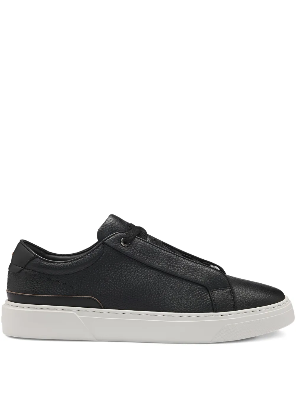 BOSS Low-top leren sneakers Zwart