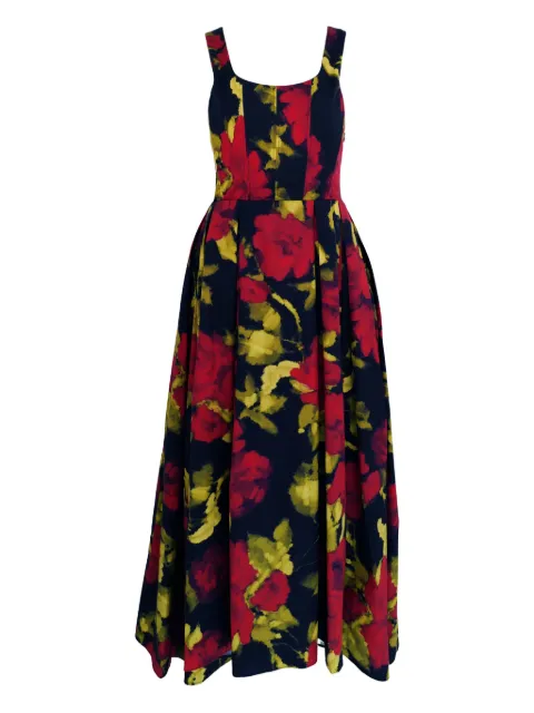 AZEEZA Aishani floral-print poplin midi dress