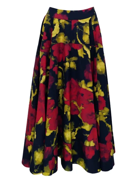 AZEEZA Avani floral-print poplin skirt
