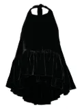 AZEEZA Winston ruffled velvet top - Black