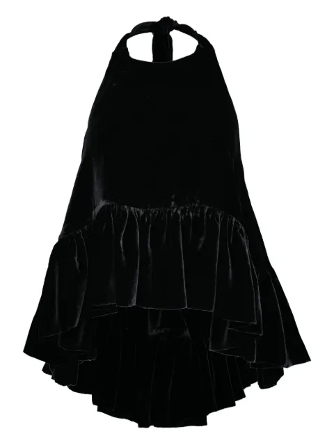 AZEEZA Winston ruffled velvet top