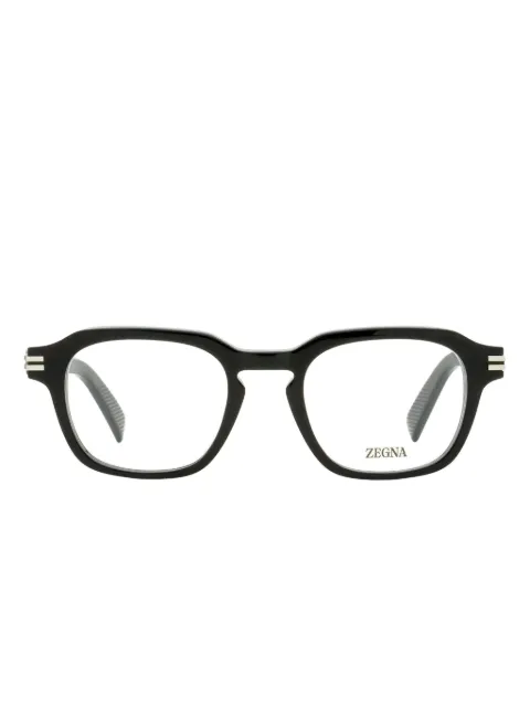 Zegna keyhole-bridge rectangular glasses