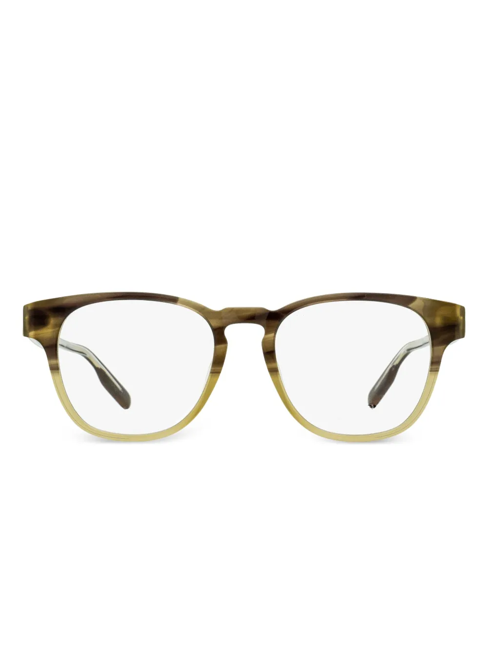 Zegna Keyhole Square Frame Glasses In Green