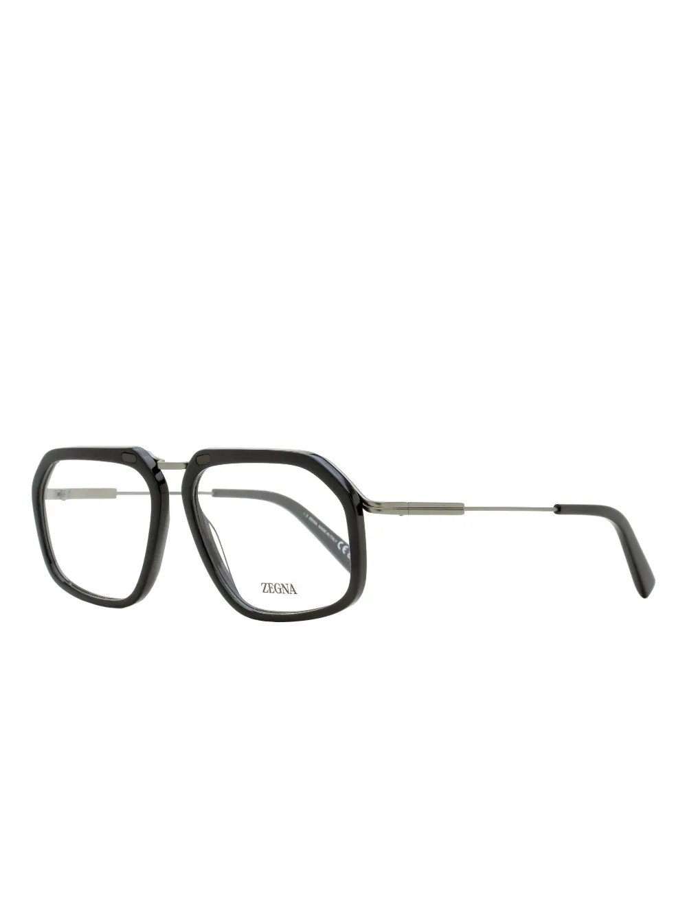 Zegna Geometric Frame Glasses In Black