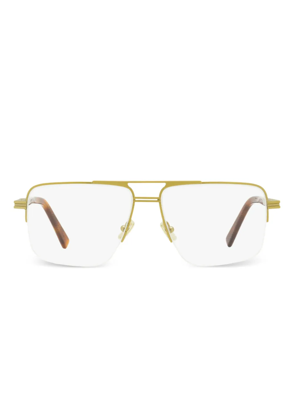 Zegna semi-rimless pilot optical frames - ゴールドトーン Zegna semi-rimless pilot optical frames - ゴールドトーン
