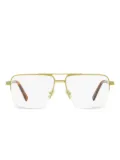 Zegna semi-rimless pilot optical frames - Gold