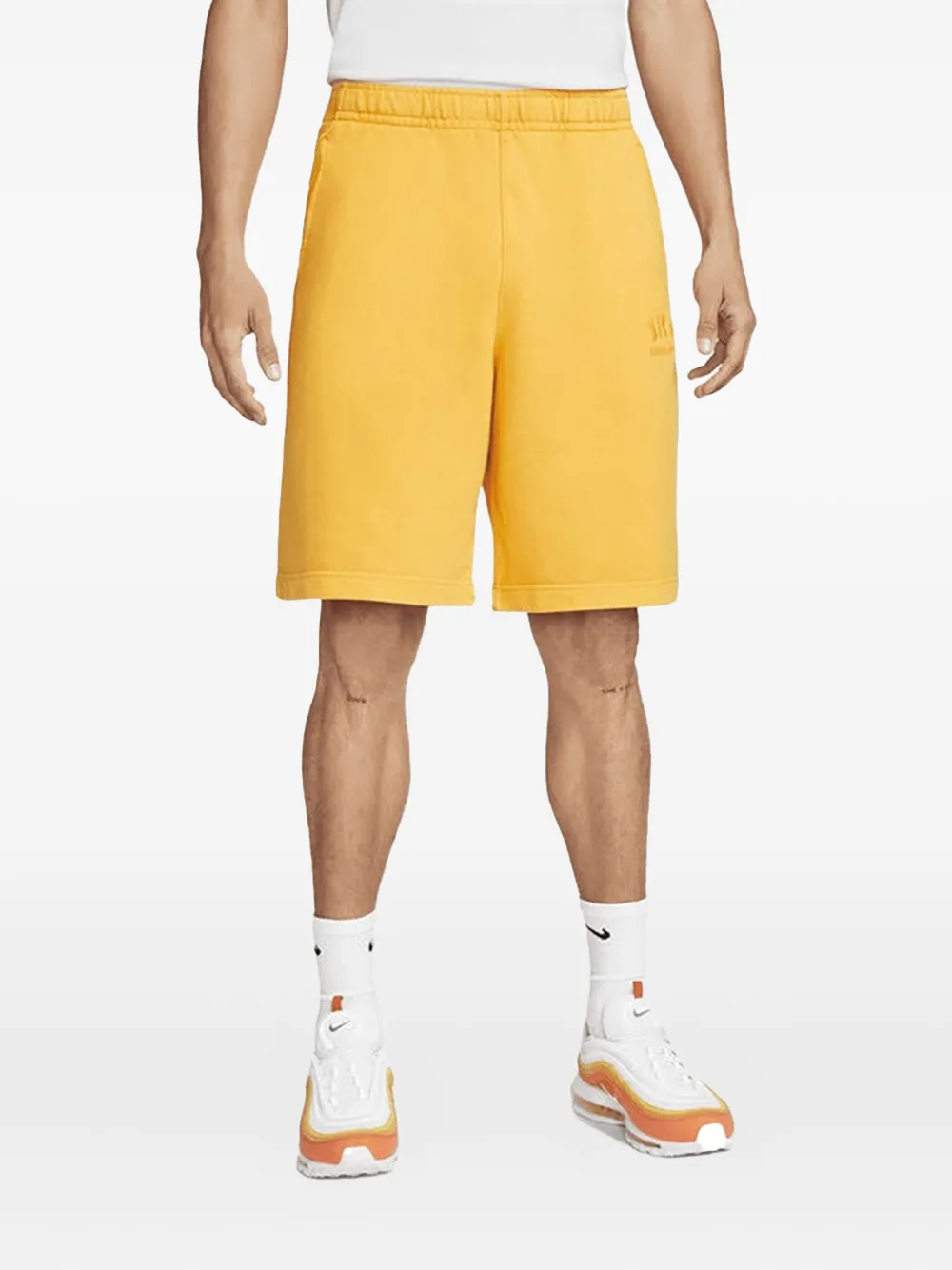 Nike fleece-texture track shorts | Yellow | Image 1
