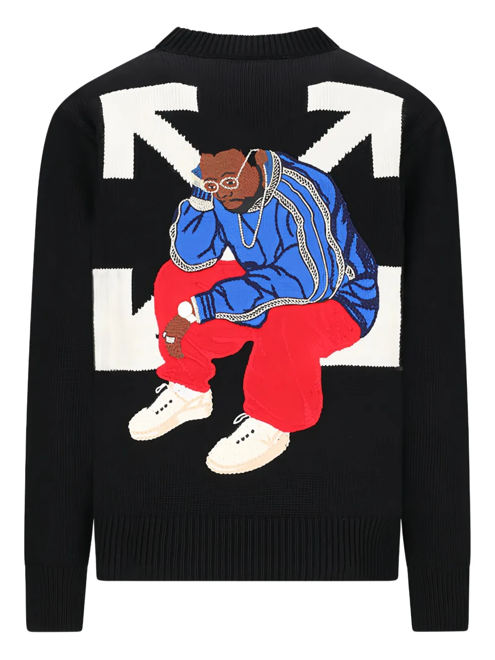 Off-White crewneck sweater - Zwart