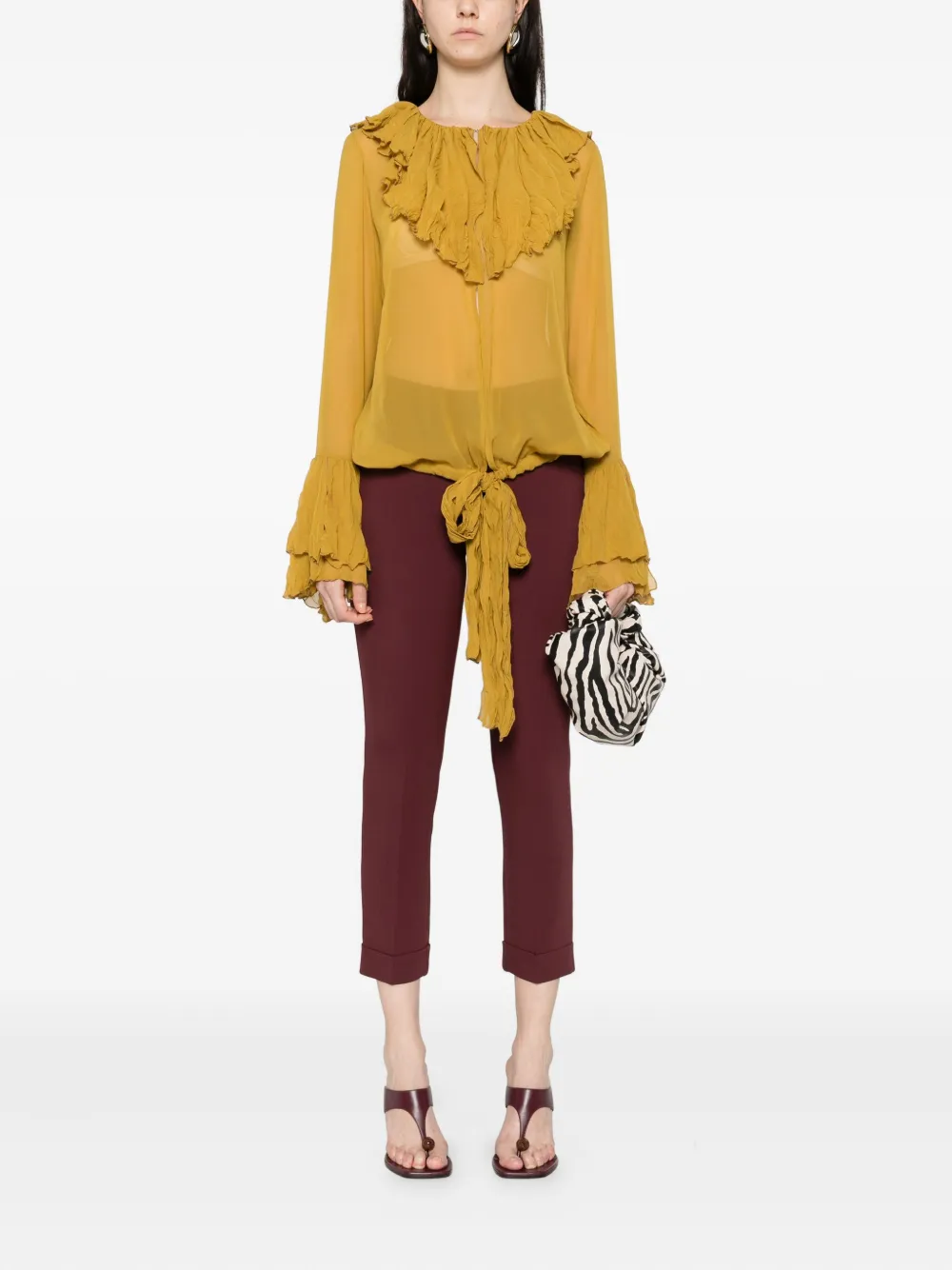 Occleus Macy Ruffled Blouse In Yellow