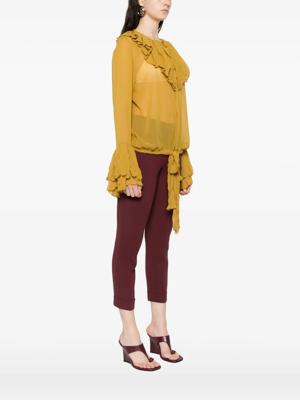 Occleus Macy Ruffled Blouse In Yellow