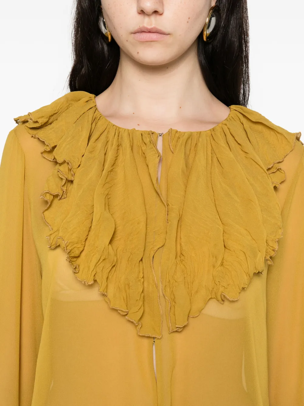 Occleus Macy Ruffled Blouse In Yellow