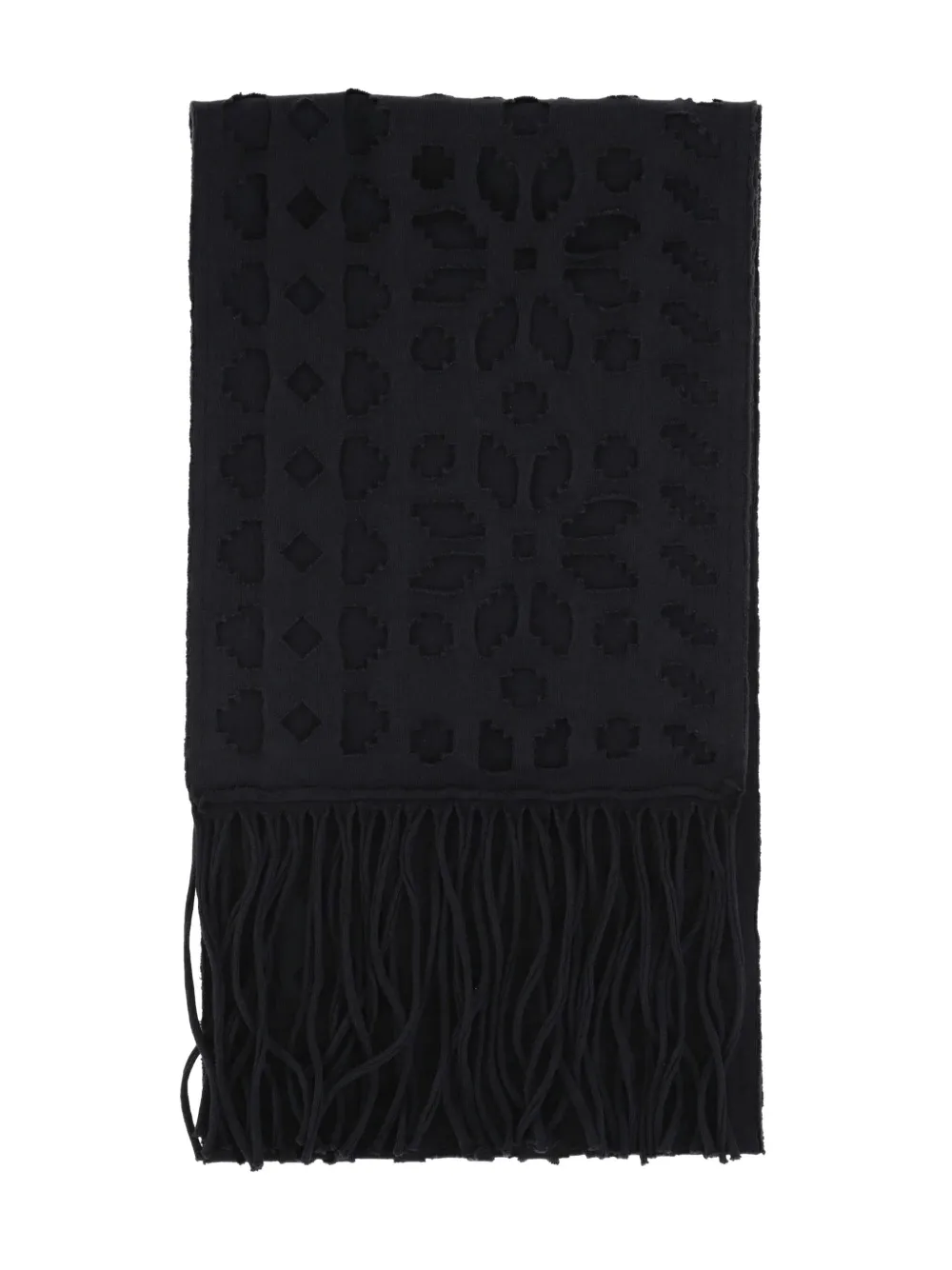 OUR LEGACY fringed patterned scarf | Black | Image 1