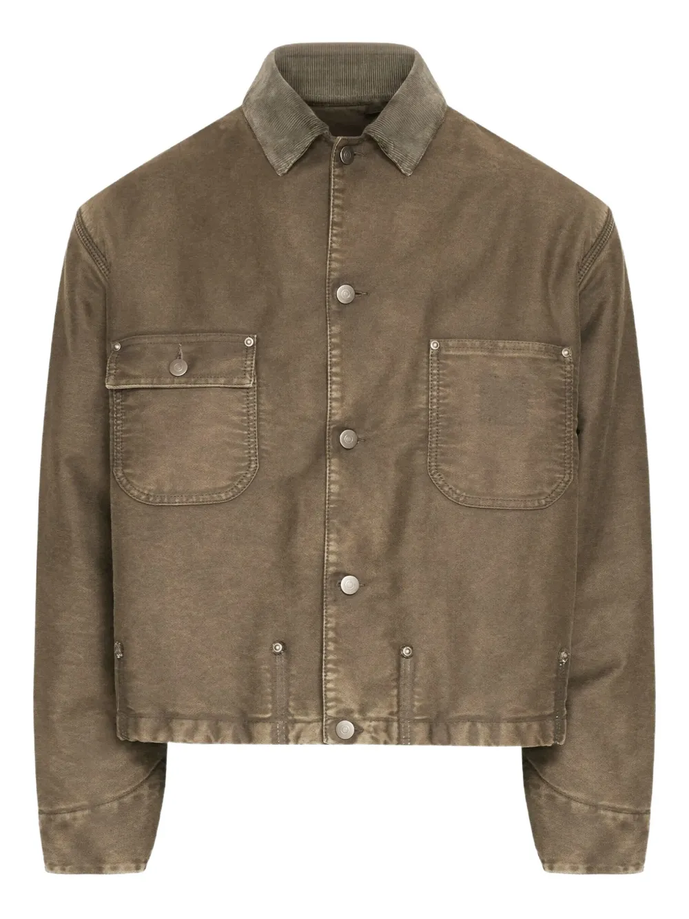 Maison Margiela corduroy-collar jacket - ブラウン Maison Margiela corduroy-collar jacket - ブラウン