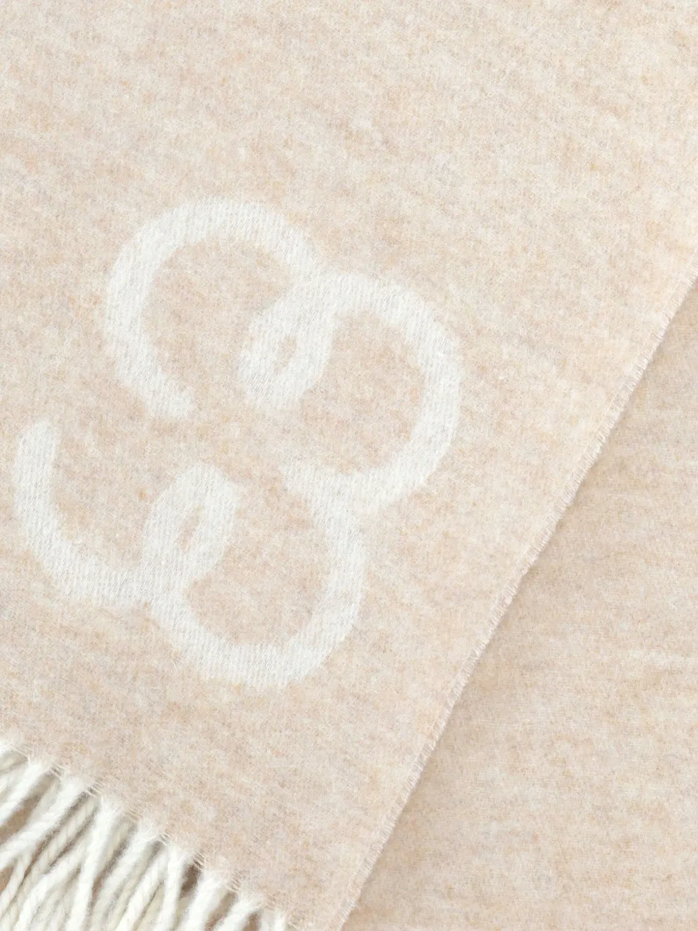 Filippa K fringed logo scarf - Beige