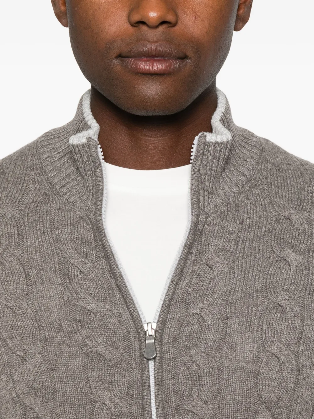 Gran Sasso Zip-up Bomber Jacket In Neutral