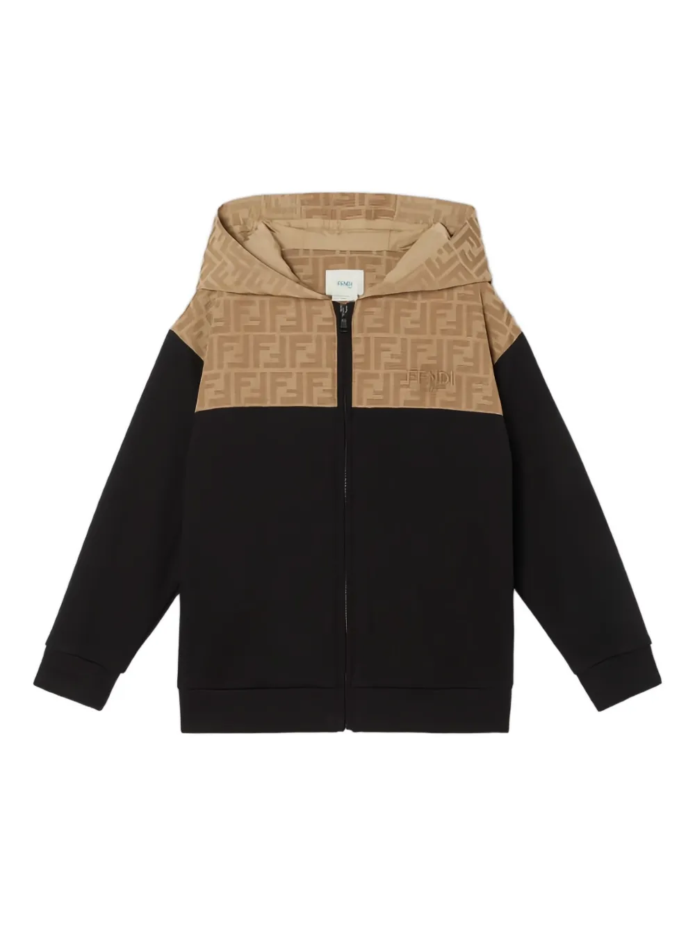 Fendi Kids zip-up hoodie - ブラック Fendi Kids zip-up hoodie - ブラック