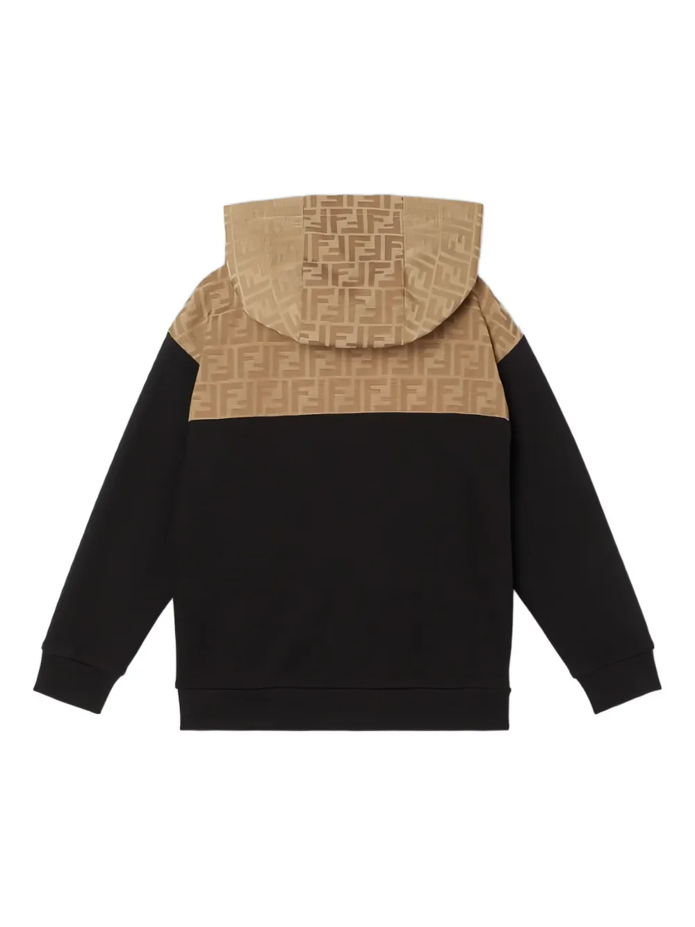 Fendi Kids Hoodie met rits Zwart