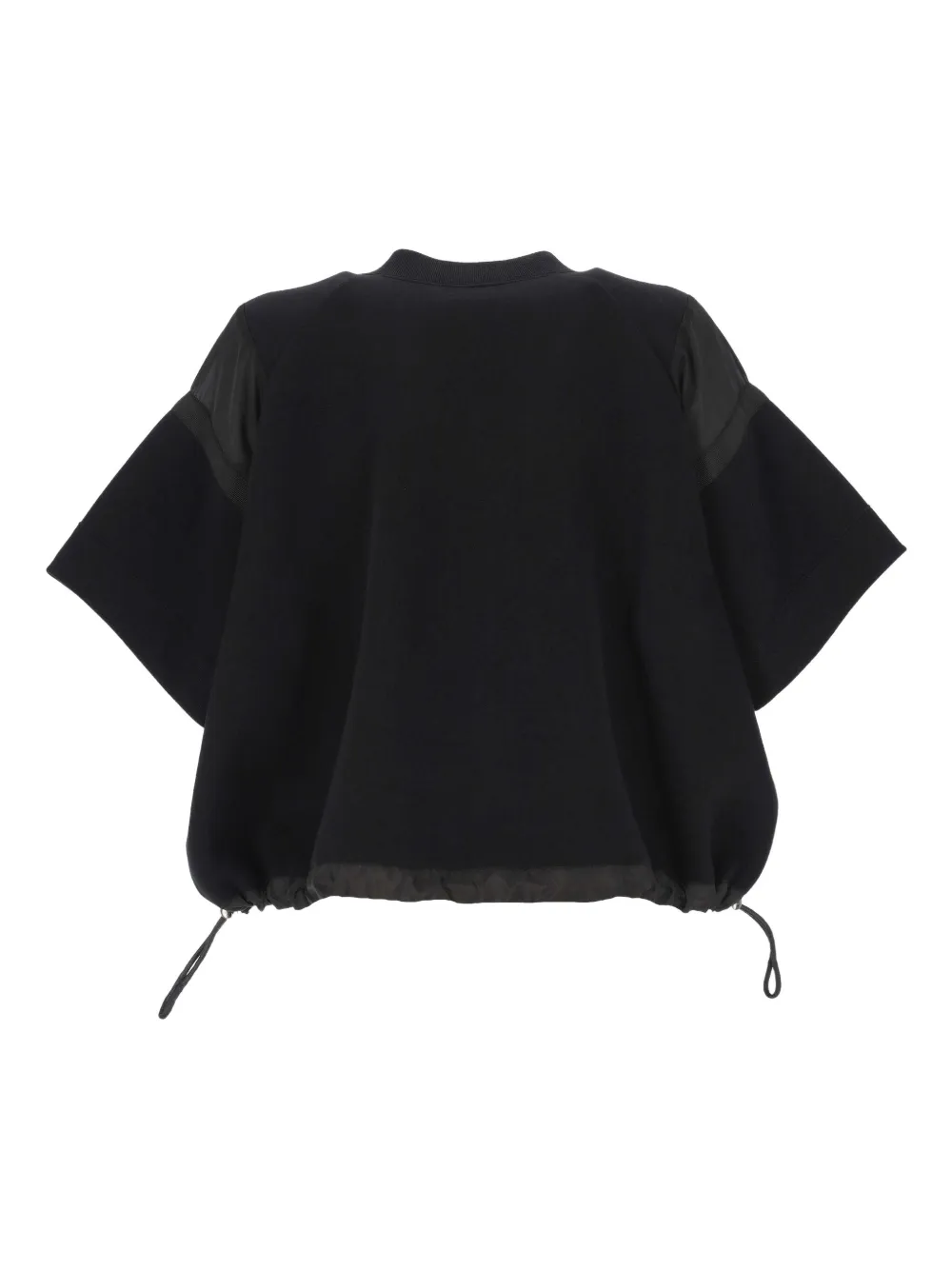 Sacai Drawstring Knitted Top In Black