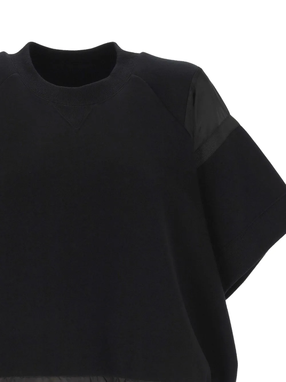 Sacai Drawstring Knitted Top In Black