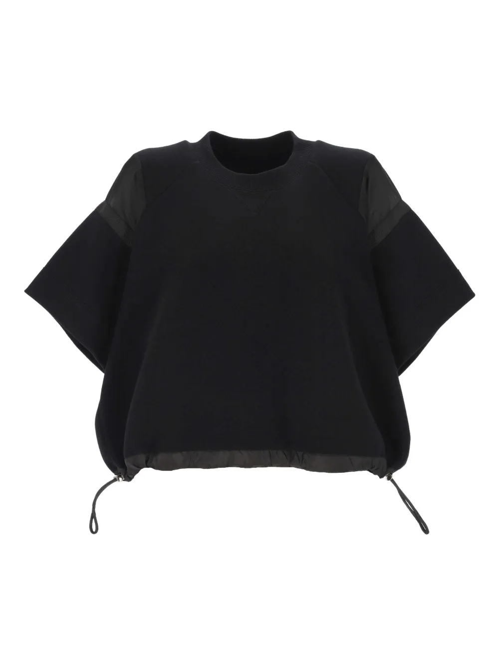 Sacai Drawstring Knitted Top In Black
