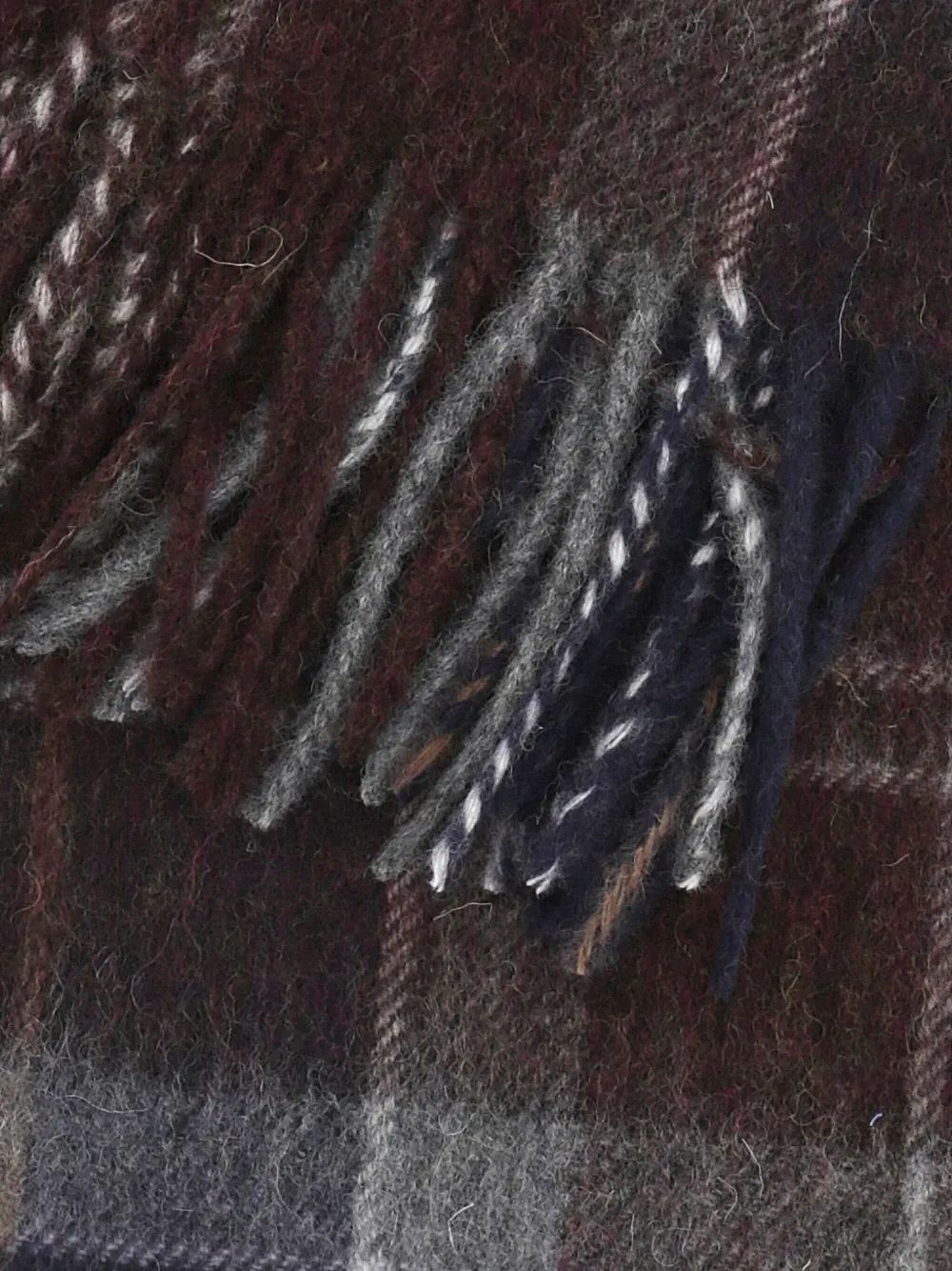 Barbour tartan fringed scarf - Blauw