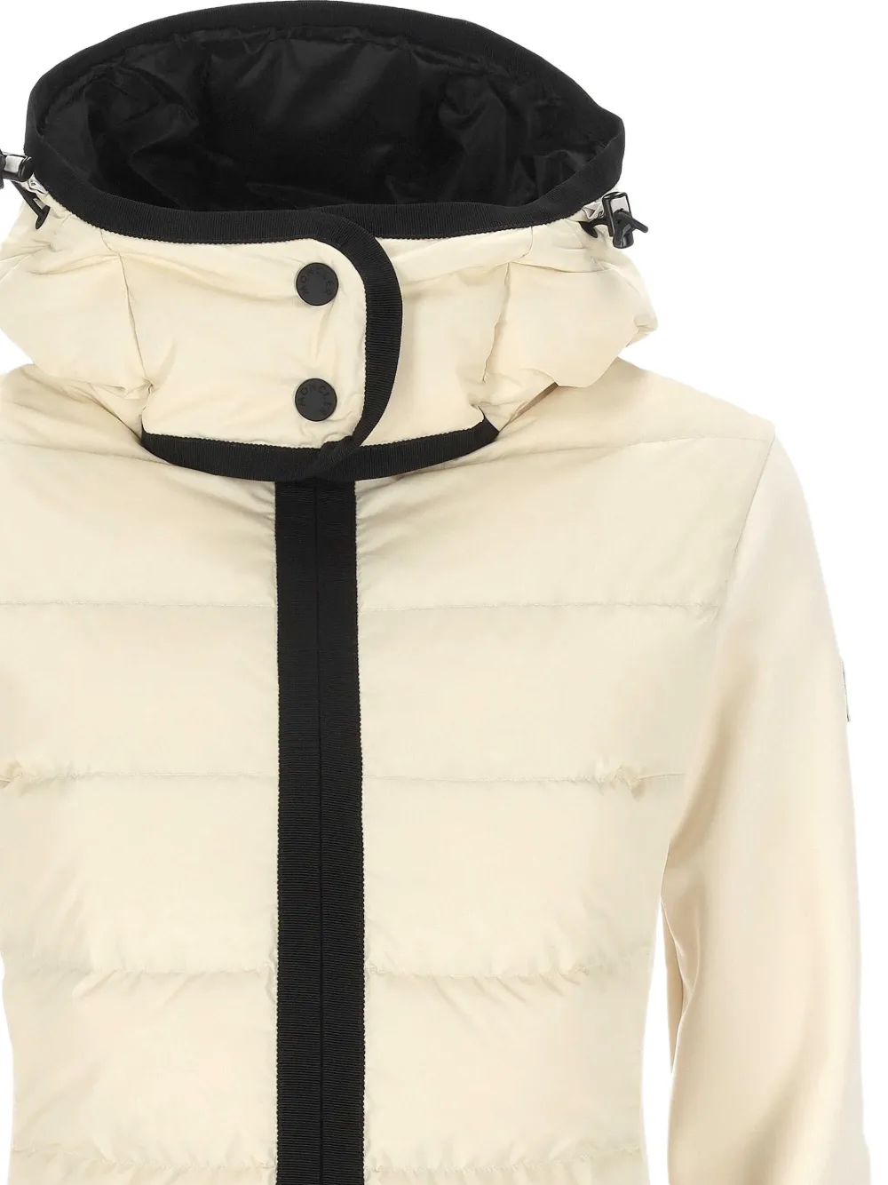 Moncler Lamoura Hooded Buttoned Jacket In Neutral