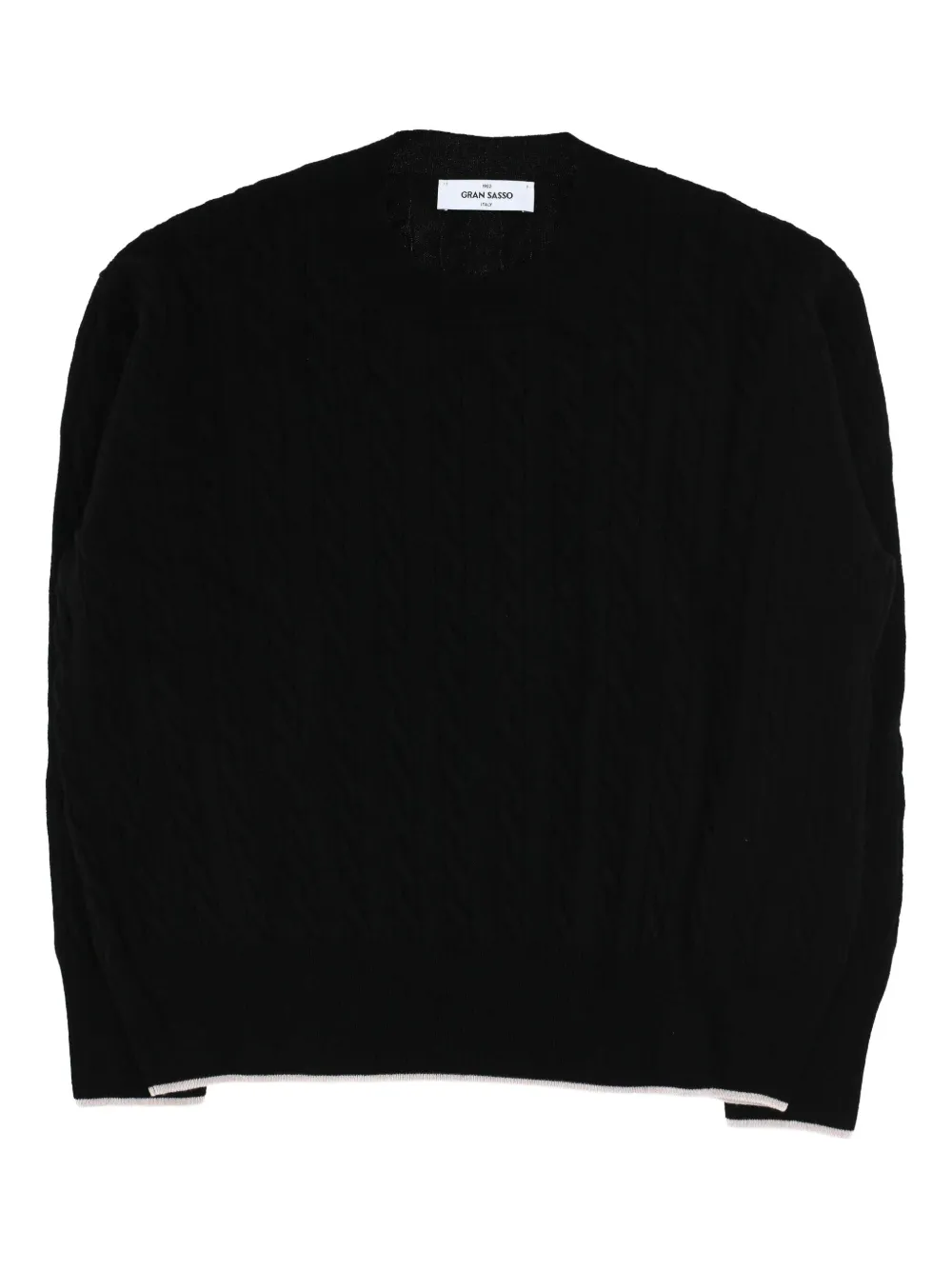 Gran Sasso cable-knit wool-blend sweater | Black | Image 1