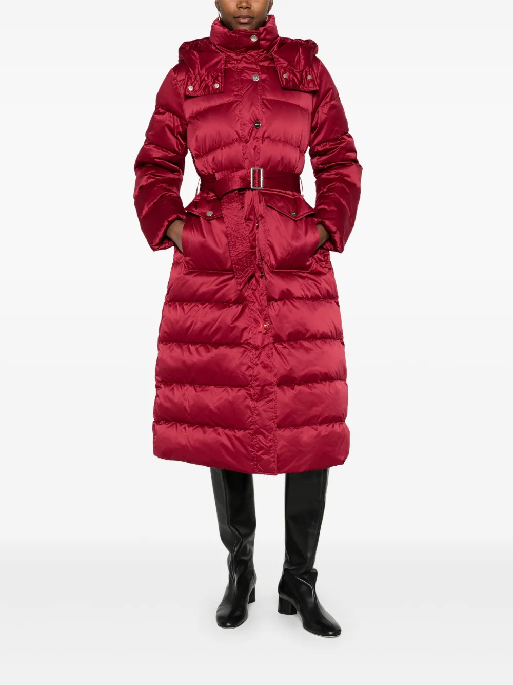 LIU JO belted hooded coat | Single Breasted Coats | Image 2