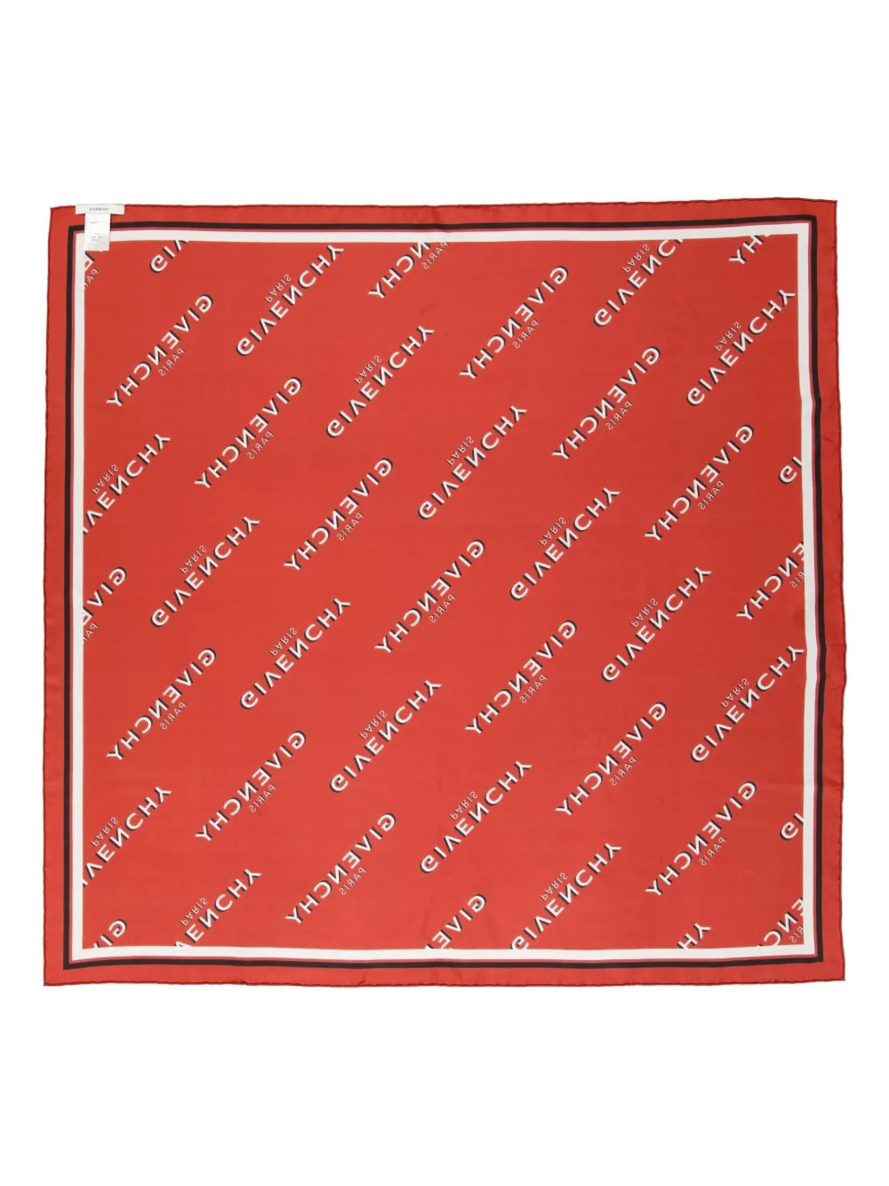 Givenchy logo-lettering silk scarf - Rood