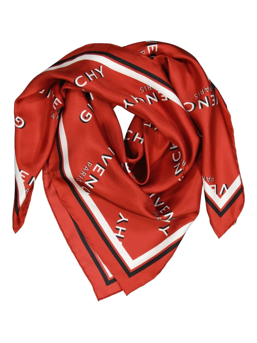 Givenchy Zijden sjaal met logo Rood