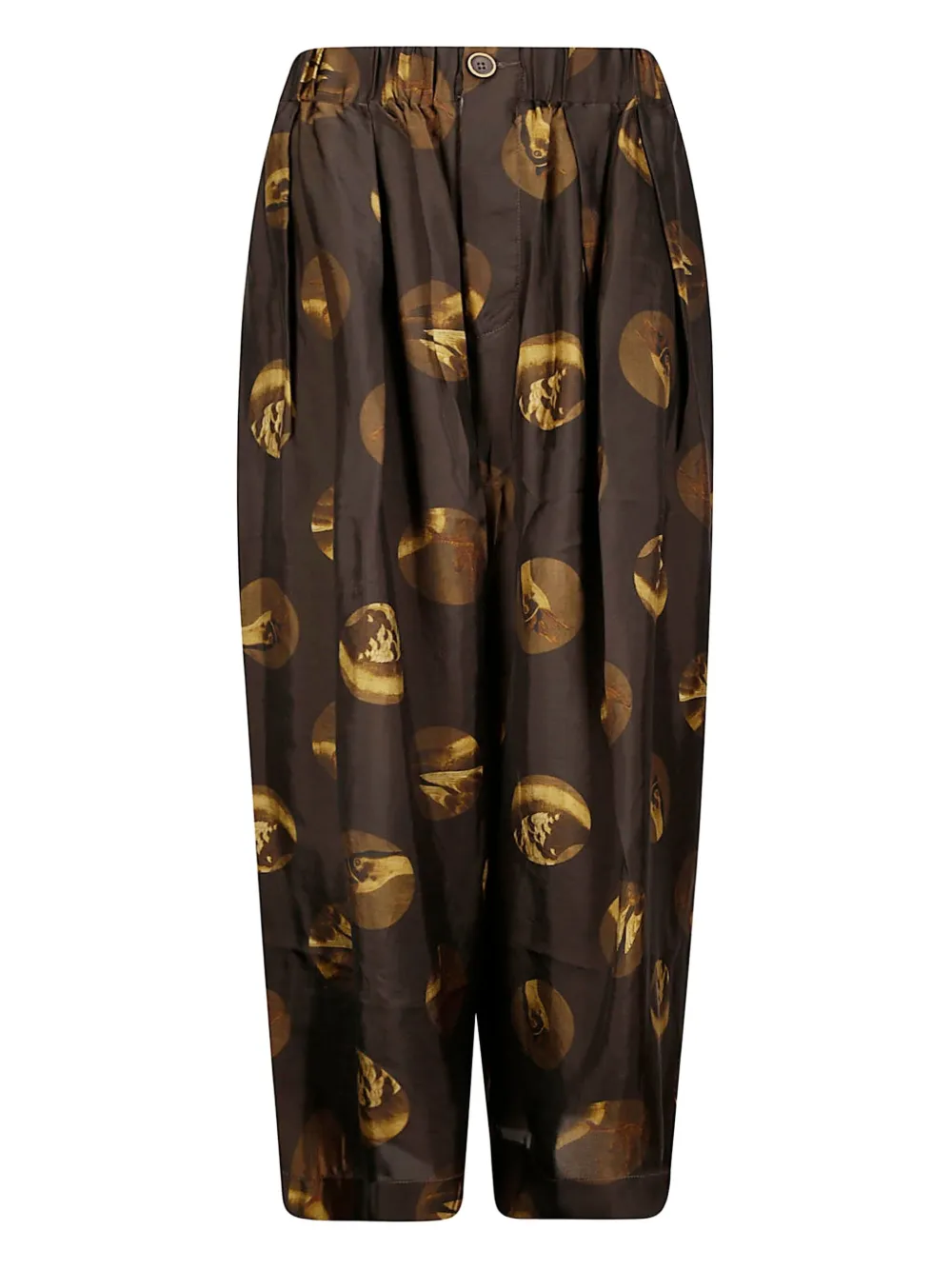 Uma Wang Poetic Printed Trousers In Brown