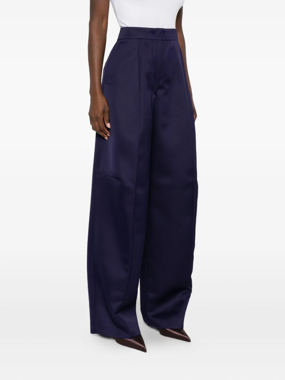 Sportmax Oversized High Waist Wide-leg Trousers In Purple