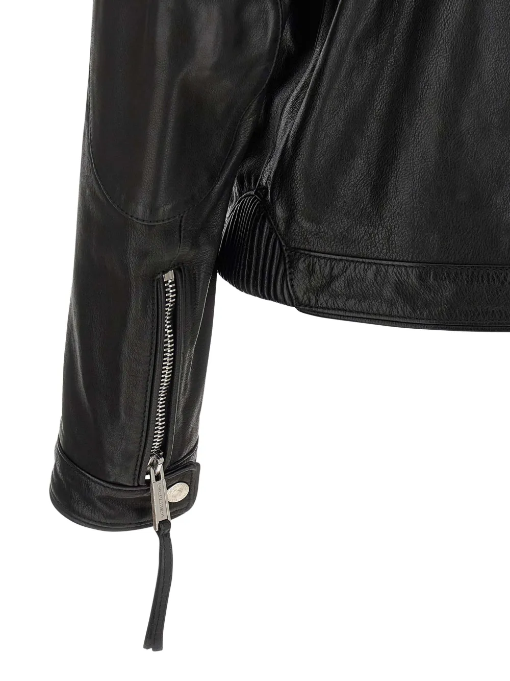 Dsquared2 Ducati X D2 Black Jacket With Mandarin Collar And Logo Embossed On The Back In Leather Man In Black
