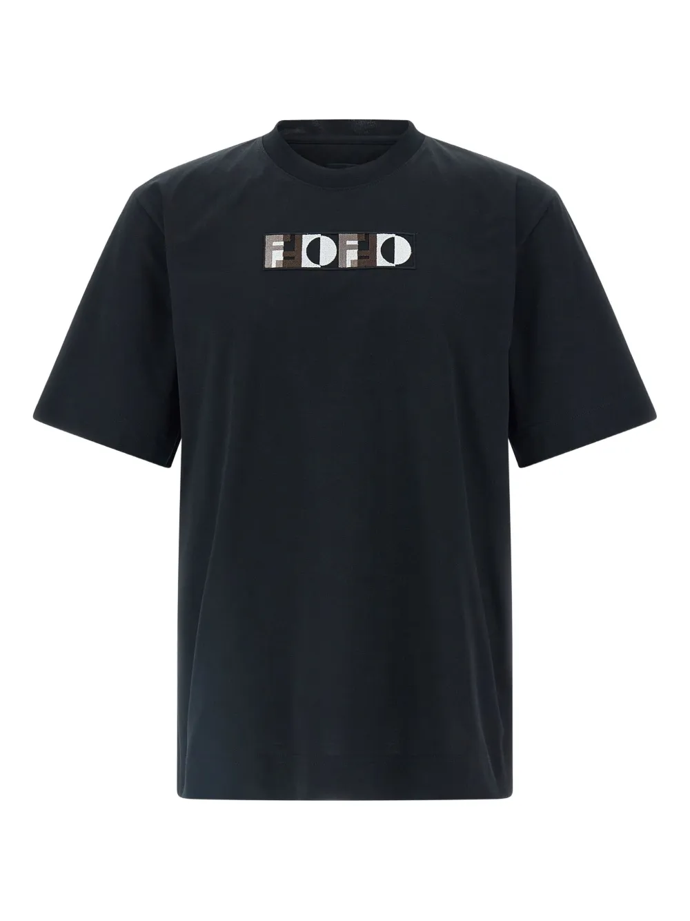 FENDI embroidered-logo T-shirt | Black | Image 1