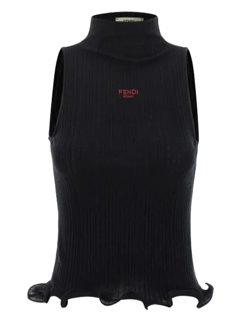 FENDI ruffled high-neck top