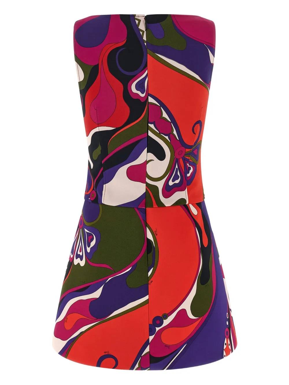 Pucci Printed Sleeveless Dress Square Neckline In Multi