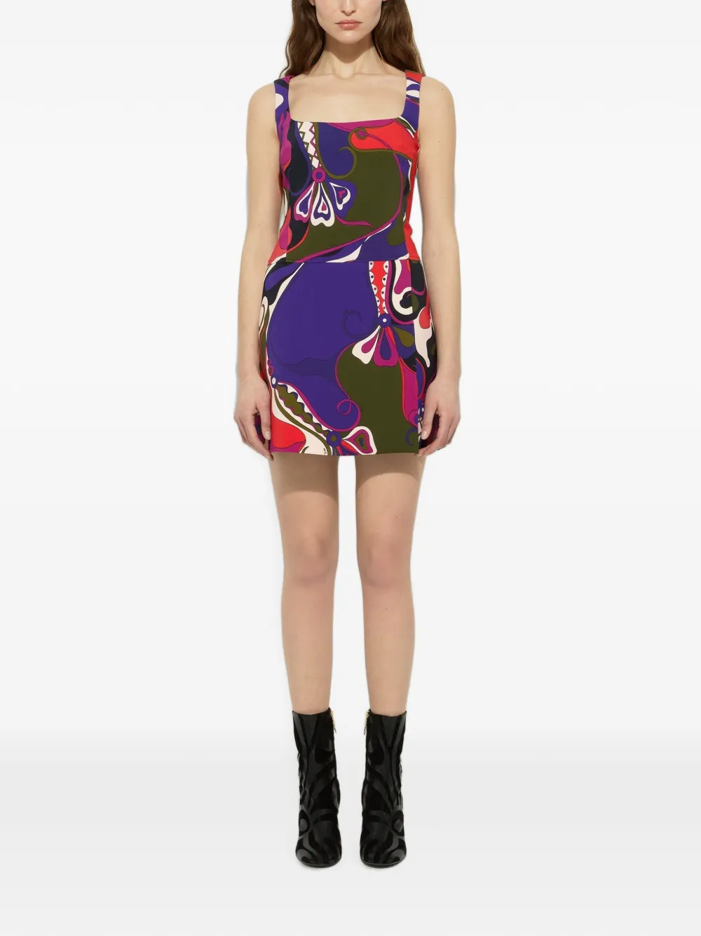 PUCCI Orchidee Print Short Dress in Purple, view 2