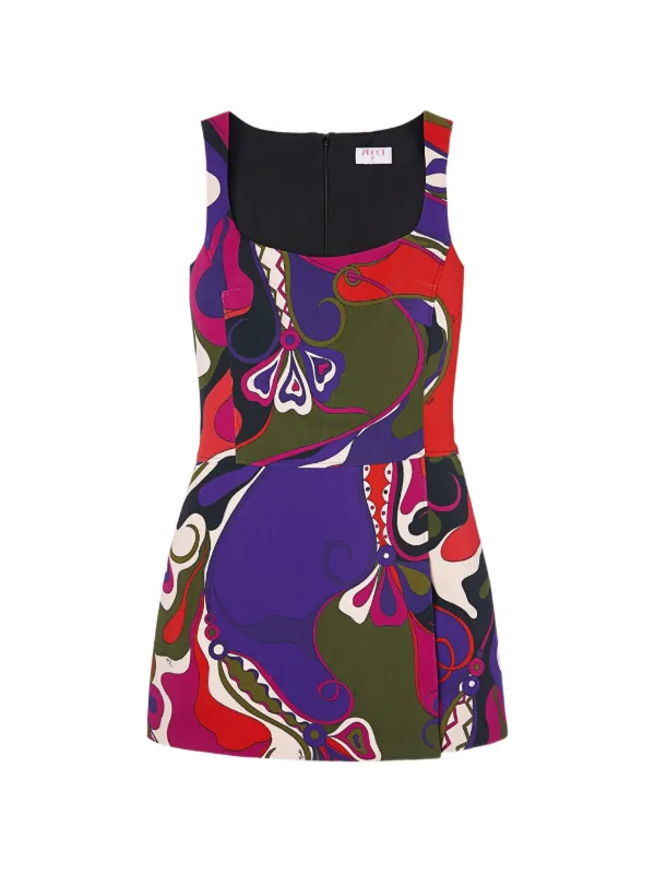 Pucci Orchidee Print Short Dress in Purple