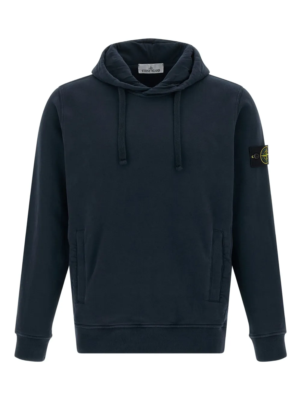Stone Island logo-badge hoodie - ブルー Stone Island logo-badge hoodie - ブルー