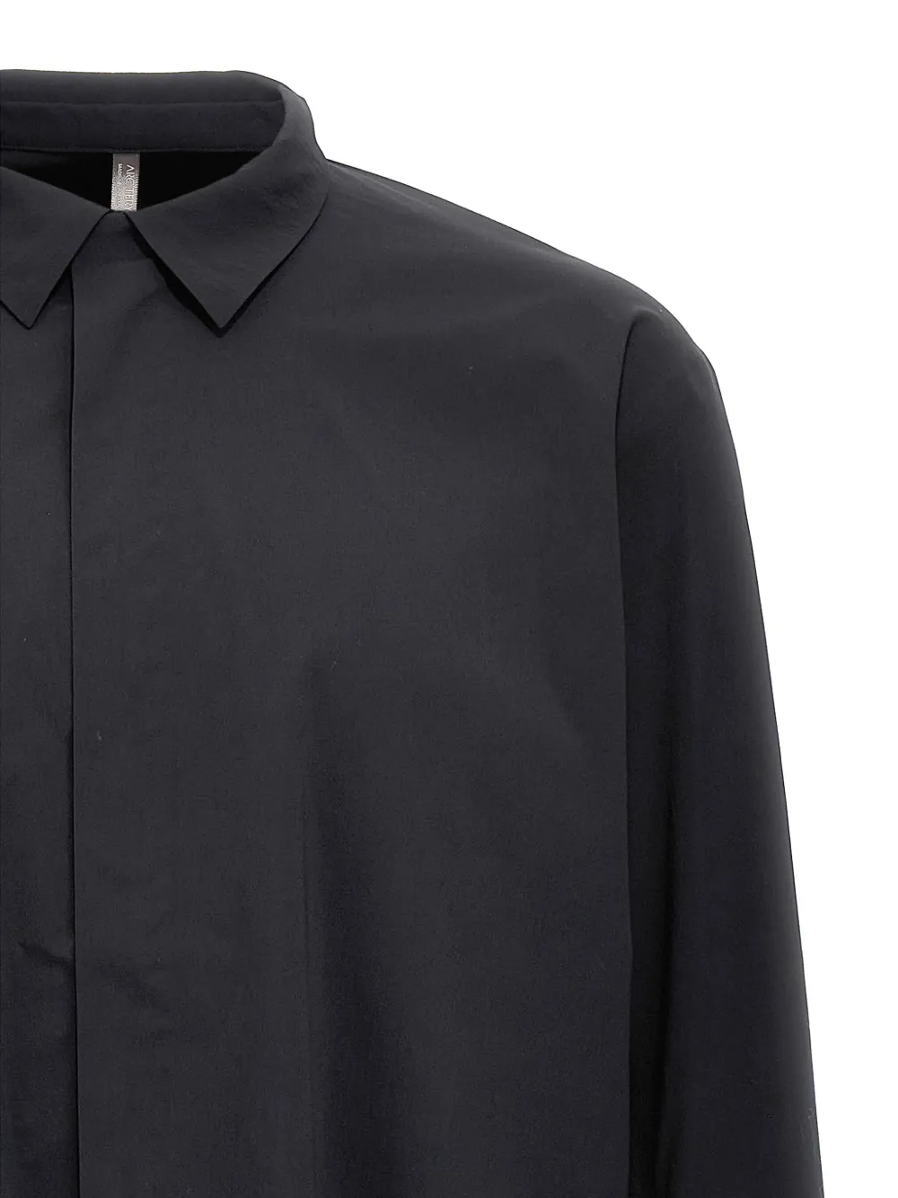 Veilance Long Sleeve Shirt Hidden Button Placket In Black