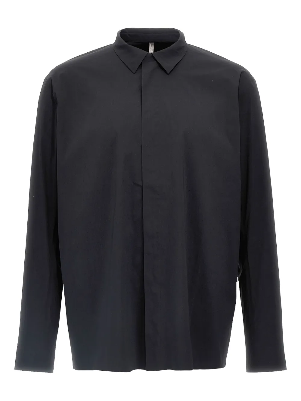 Veilance Long Sleeve Shirt Hidden Button Placket In Black