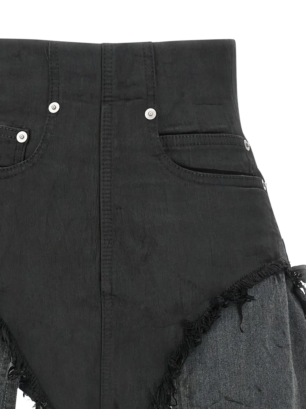 Rick Owens Drkshdw Frayed Shorts In Black