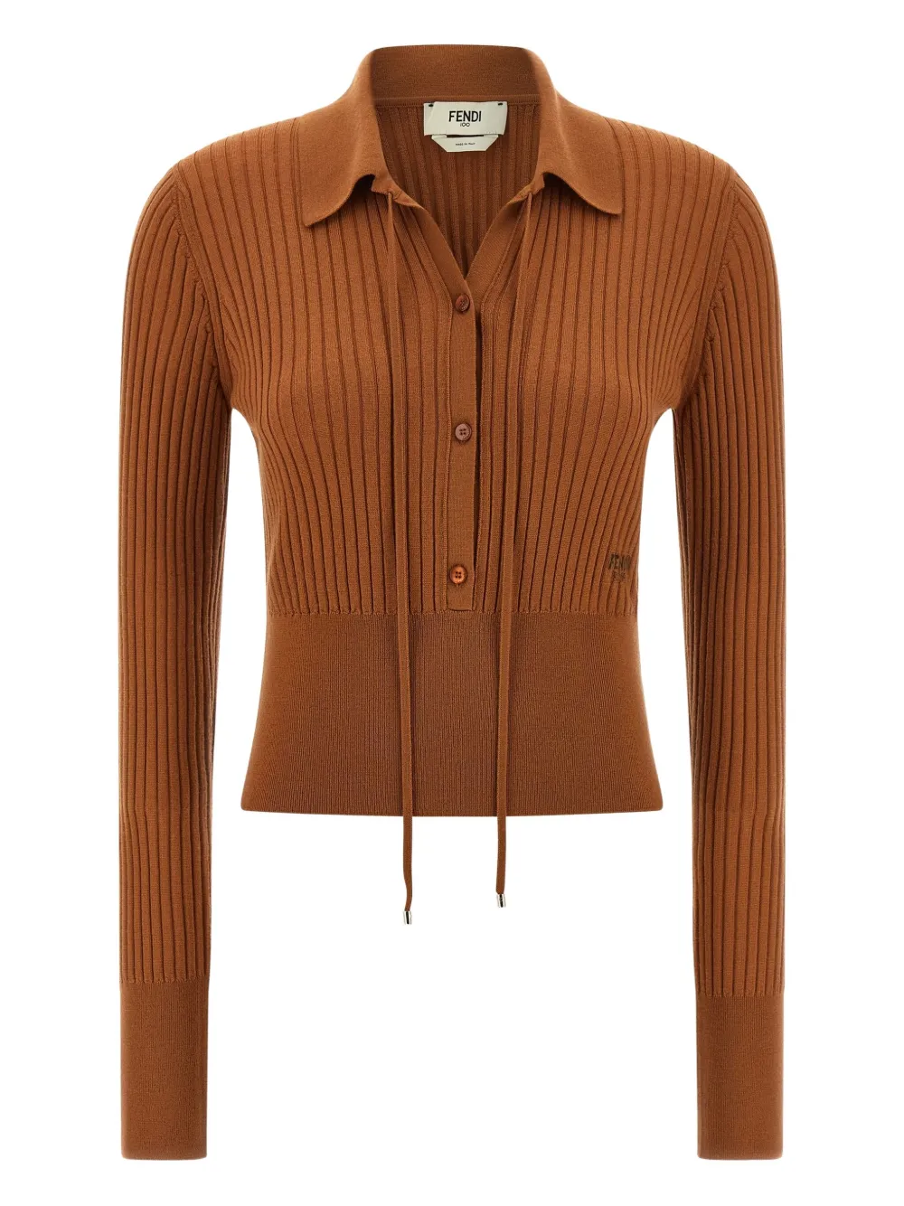FENDI ribbed logo-intarsia knitwear - ブラウン FENDI ribbed logo-intarsia knitwear - ブラウン