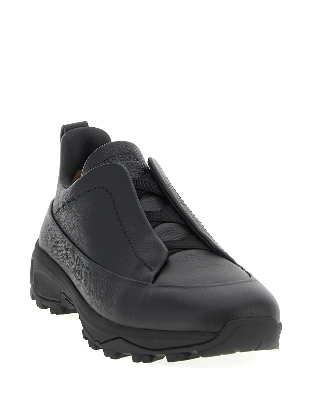 Zegna Triple Stitch™ Monte leren sneakers Zwart